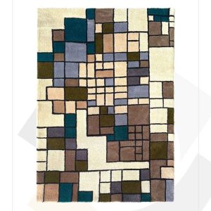 قالیچه بهارآفرین طرح خشتی نامنظم کد 012